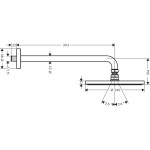 Потолочная душевая лейка Hansgrohe Raindance S 240 1JET PowderRain с держателем Потолочная душевая лейка Hansgrohe Raindance S 240 1JET PowderRain с держателем
